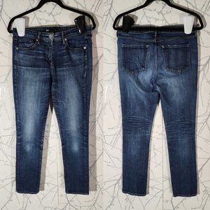 3x1 Faded Dark Wash High Rise Boyfriend Slim Jeans